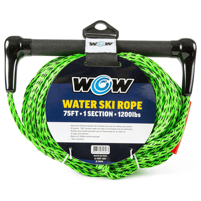 WOW Watersports 75ft 1-Section Tow Rope with Rubber Handle