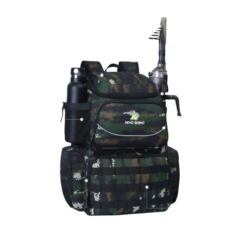 NNETM Fishing Backpack with 4 Tackle Boxes – Waterproof Tactical Storage Bag for Anglers