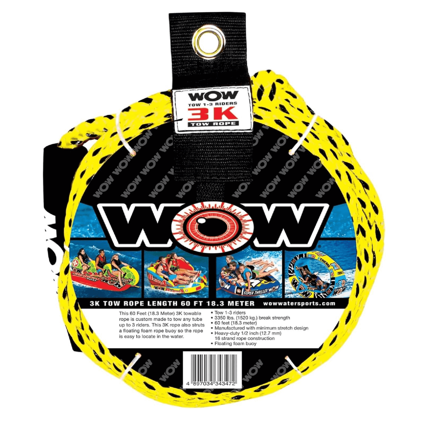 WOW Watersports 3K 60 Ft Tow Rope