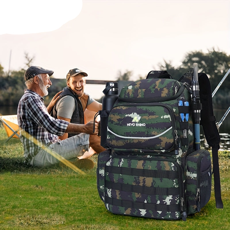 NNETM Fishing Backpack with 4 Tackle Boxes – Waterproof Tactical Storage Bag for Anglers