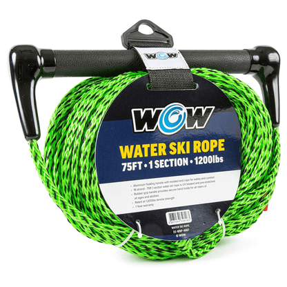 WOW Watersports 75ft 1-Section Tow Rope with Rubber Handle