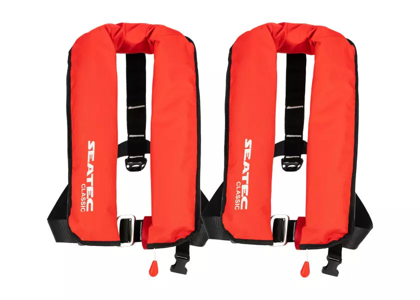 SEATEC Classic 165N Automatic Life Jacket – Red & Black
