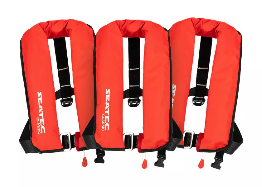 SEATEC Classic 165N Automatic Life Jacket – Red & Black