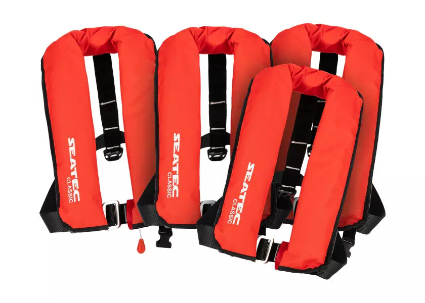 SEATEC Classic 165N Automatic Life Jacket – Red & Black
