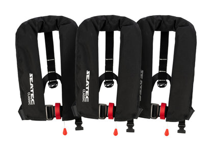 SEATEC Classic 165N Automatic Life Jacket – Red & Black