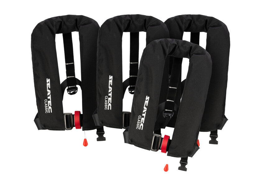 SEATEC Classic 165N Automatic Life Jacket – Red & Black