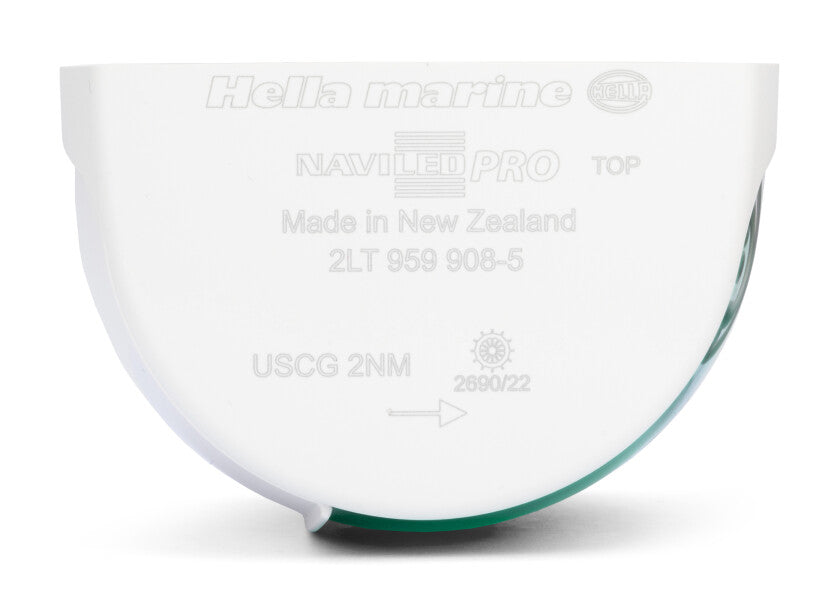 Hella Marine NaviLED PRO Starboard Navigation Light – White & Black Housing (Wheel-Mark Certified)