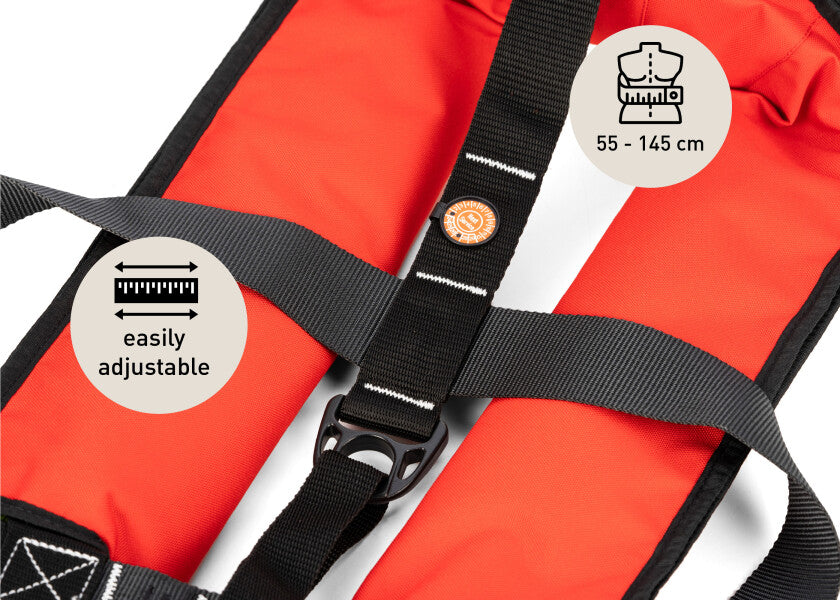 SEATEC Classic 165N Automatic Life Jacket – Red & Black