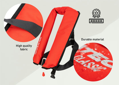 SEATEC Classic 165N Automatic Life Jacket – Red & Black