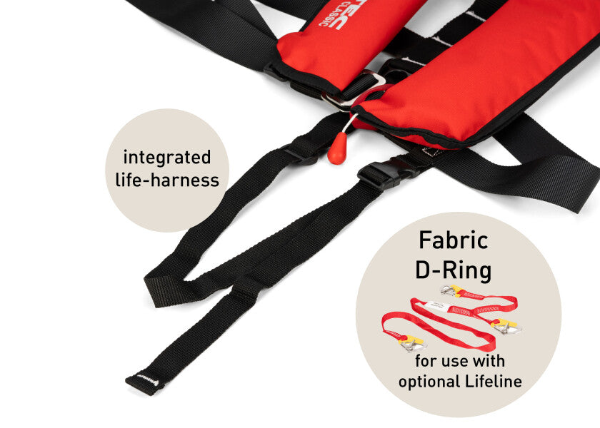 SEATEC Classic 165N Automatic Life Jacket – Red & Black