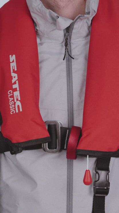 SEATEC Classic 165N Automatic Life Jacket – Red & Black